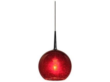 Bruck Lighting Bobo 4'' Wide Mini Pendant with Red Bubble Glass Shade BK320917