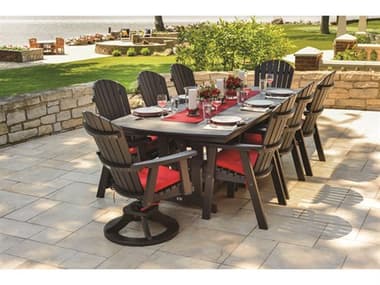 Berlin Gardens Comfo-back Recycled Plastic Fire Pit Dining Set BLGCMFBCKDINSET1