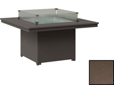 Berlin Gardens Numa Recycled Plastic 47'' Wide Square Fire Pit Height Table in Hammered BLGNHFP2547