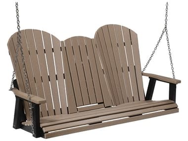 Berlin Gardens Comfo-back Recycled Plastic Three Seat Swing in Stainless Steel Chains BLGPCTS6000SS