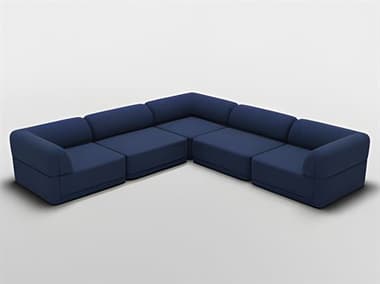 Bend Goods Blue Upholstered Sectional Sofa BNDCUBECNRSECTIONALNYCHNL