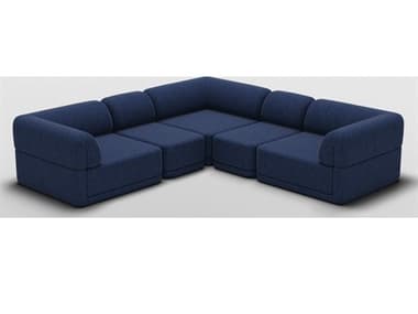 Bend Goods Cube Blue Upholstered Sectional Sofa BNDCUBECNRSLIMSNYCHNL