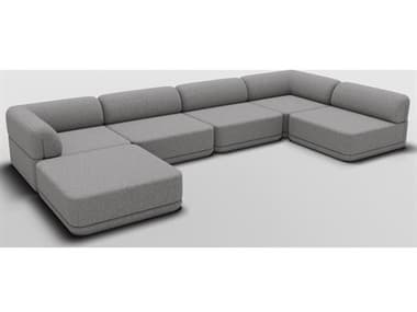 Bend Goods Cube Gray Upholstered Sectional Sofa BNDCUBELOWLOUNGESECTIONALGRBCLE