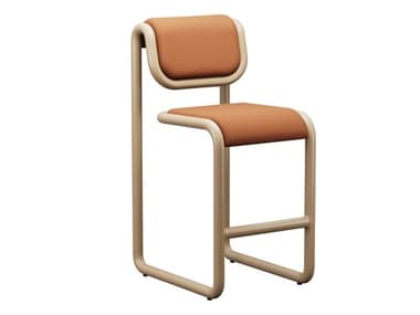 Bend Goods Tube Tan Frame With Leather Fabric Plywood Counter Stool BNDTUBECOUNTERTANLEATHERTAN