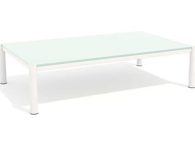 Bend Goods Outdoor Together White 60''W x 38''D Rectangular Glass Top Coffee Table BOO60TOGETHERCOFFEEWHWH