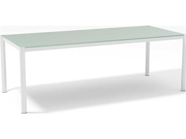 Bend Goods Outdoor Get Together White 84''W x 38''D Rectangular Glass Top Dining Table BOO84GETTOGETHERWH