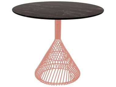 Bend Goods Outdoor Bistro Galvanized Iron Peachy Pink 36'' Wide Round Table BOOBISTROBASEPNK