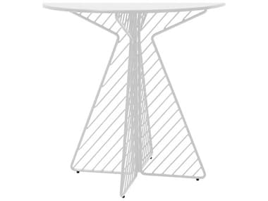 Bend Goods Outdoor Cafe Galvanized Iron White 30'' Round Dining Table BOOCAFETABLEWH