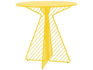 Bend Goods Outdoor Cafe Galvanized Iron Yellow 30'' Wide Round Dining Table BOOCAFETABLEYLW