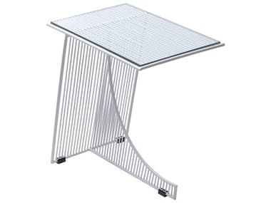 Bend Goods Outdoor Eclipse Galvanized Iron White 18.75''W x 12.75'D Rectangular End Table BOOECLIPSETABLEWH