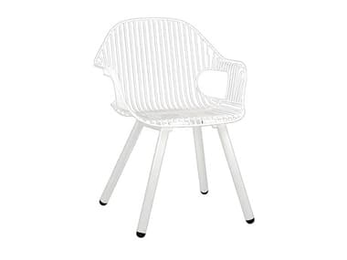 Bend Goods Outdoor Rita Steel with Galvanized Iron White Dining Arm Chair BOORITAWH