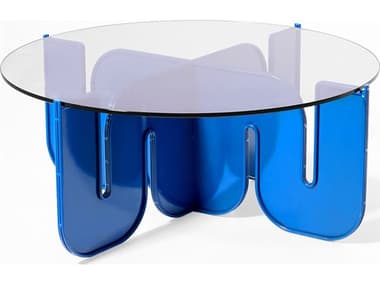 Bend Goods Outdoor Wave Resin Electric Blue 36.75'' Wide Round Coffee Table BOOWAVETABLEEB