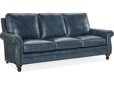 Bradington Young Reddish 88" Leather Upholstered Sofa BRD57995