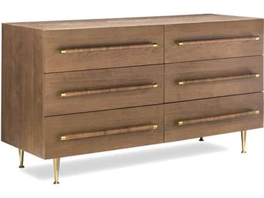 Brownstone Audrey 6-Drawers Brown Rattan Double Dresser BRNAD101
