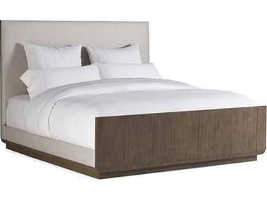 Brownstone Dalton Nutmeg Brown Teak Wood Upholstered Queen Panel Bed BRNDTB117