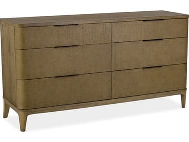 Brownstone Hayes 6-Drawers Brown Oak Wood Double Dresser BRNHA101