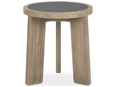 Brownstone Royce 20" Round Faux Cement Fawn End Table BRNRC500