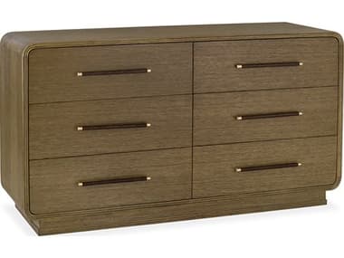 Brownstone Samuel 6-Drawers Brown Oak Wood Double Dresser BRNSA101
