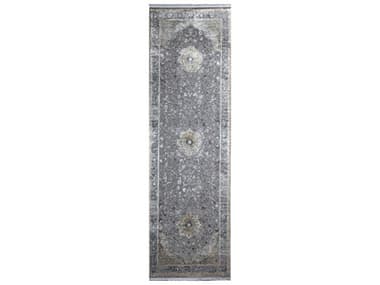 Bashian Allure Bordered Runner Area Rug BSHA161GYALR143RUN