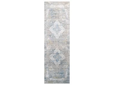 Bashian Allure Bordered Runner Area Rug BSHA161GYBLALR142RUN