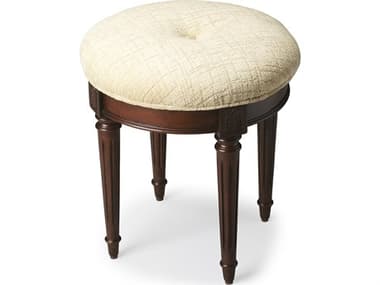 Butler Bernadette Cherry Brown Upholstered Vanity Stool BT1250024
