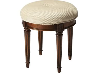 Butler Bernadette Olive Ash Brown Upholstered Vanity Stool BT1250101