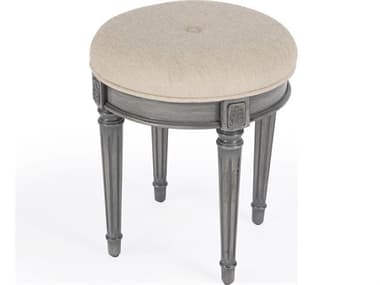 Butler Bernadette Powder Gray Upholstered Vanity Stool BT1250418