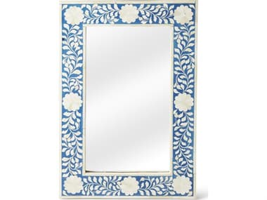 Butler Vivienne Blue And White Bone Rectangular Wall Mirror BT1855070