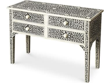 Butler Vivienne Rectangular Wood Black Bone Inlay Console Table BT1860070