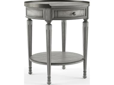 Butler Sampson Round Wood Powder Gray End Table BT2311418