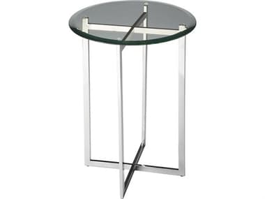 Butler Finn Round Glass Nickel End Table BT2385220
