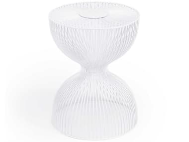 Butler Nicholas Round Metal White End Table BT3318288