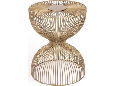 Butler Nicholas Round Metal Polished Gold End Table BT3318402