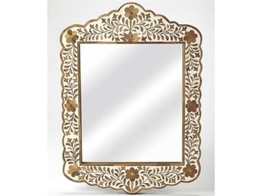 Butler Vivienne Wood & Bone Inlay Rectangular Wall Mirror BT3451338
