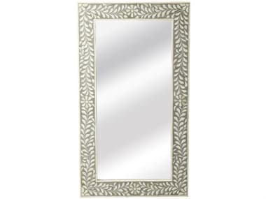 Butler Vivienne Gray Bone Inlay Rectangular Wall Mirror BT3479321