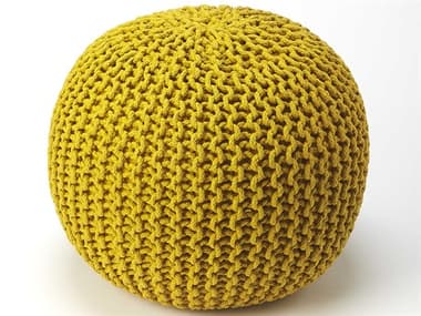 Butler Pincushion Yellow Gold Upholstered Pouf BT3689289