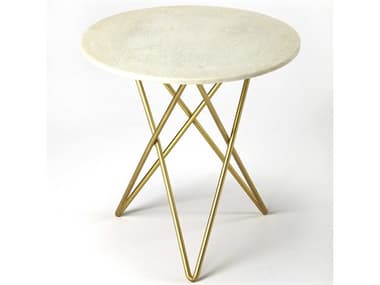Butler Quantum Round Marble & Metal End Table BT3775389