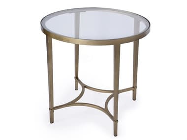 Butler Monica Oval Glass Antique Gold End Table BT3801355