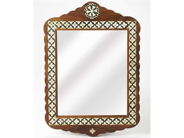 Butler Gabby Wood & Bone Inlay Rectangular Wall Mirror BT3879338