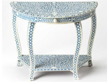 Butler Vivienne Demilune Wood Blue Bone Inlay Console Table BT3881319