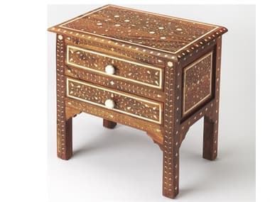 Butler Chevrier Wood & Bone Inlay Brown Accent Chest BT3888338