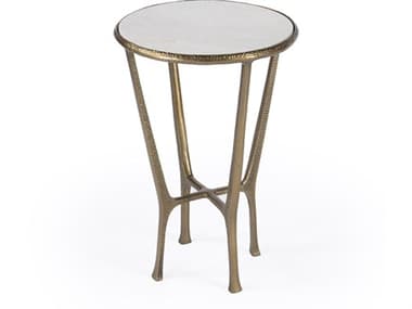 Butler Switlania Round Metal & Marble End Table BT4418389