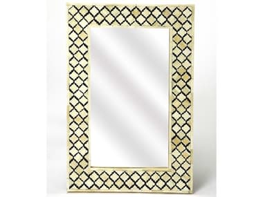 Butler Yasmin Black Bone Inlay Rectangular Wall Mirror BT5202318