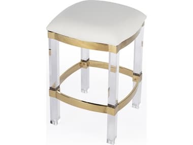 Butler Jordan Polished Gold Faux Leather Counter Stool BT5322402