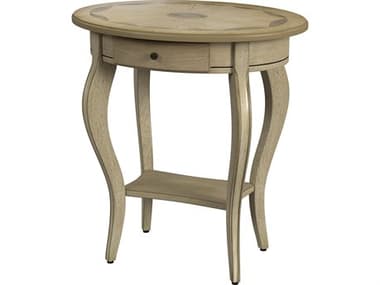 Butler Jeanette Oval Wood Antique Beige End Table BT532424