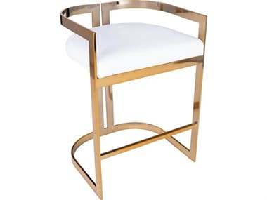 Butler Clarence Polished Gold White Faux Leather Counter Stool BT5377402