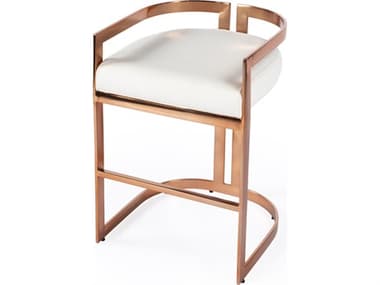 Butler Clarence Rose Gold White Faux Leather Counter Stool BT5377422
