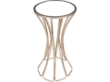 Butler Faruh Round Mirror Antique Gold Leaf End Table BT5492384