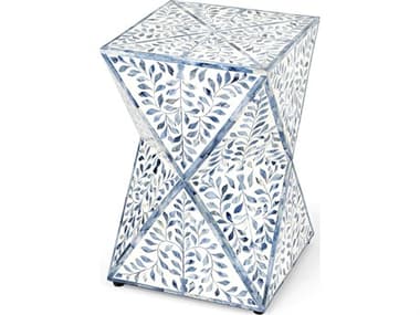 Butler Trubadur Square Wood Blue And White Bone End Table BT5510417