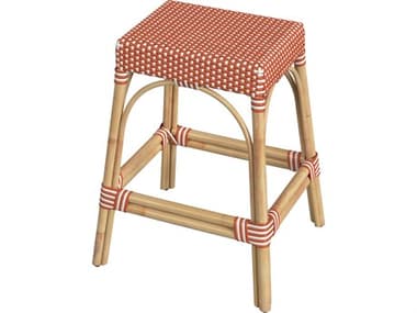 Butler Robias Orange white Dot Natural Rattan Frame Counter Stool BT5513427
